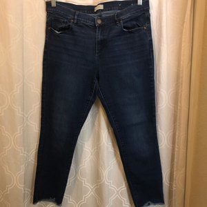 Loft Ripped Hem Ankle Jeans